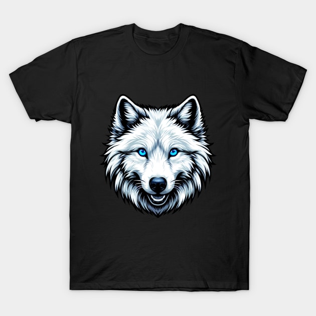 White Wolf With Blue Eyes T-Shirt by Bluzzkar